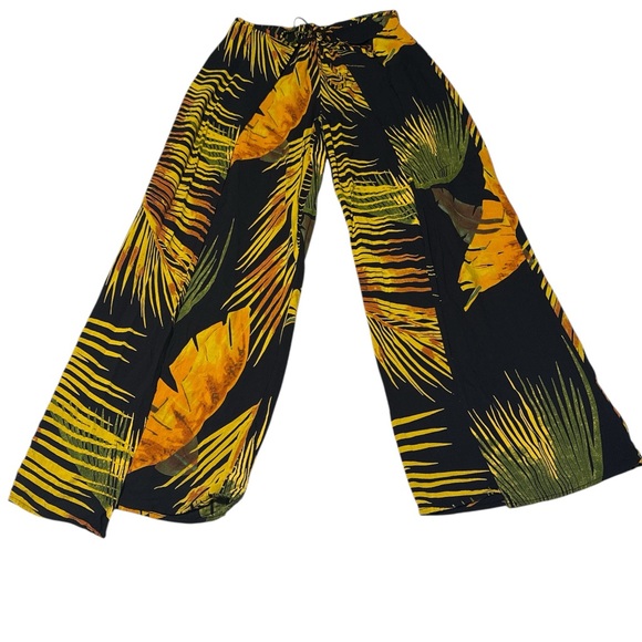 Tropical Leaf Print Wide-Leg Pants - Picture 12 of 13